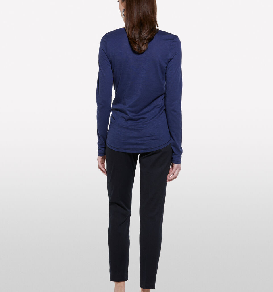 T-shirt azul-escuro com mangas compridas - null - Azul-Escuro | Sisley image number 3